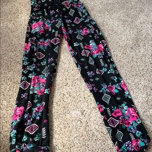 Colorful floral joggers for kids.